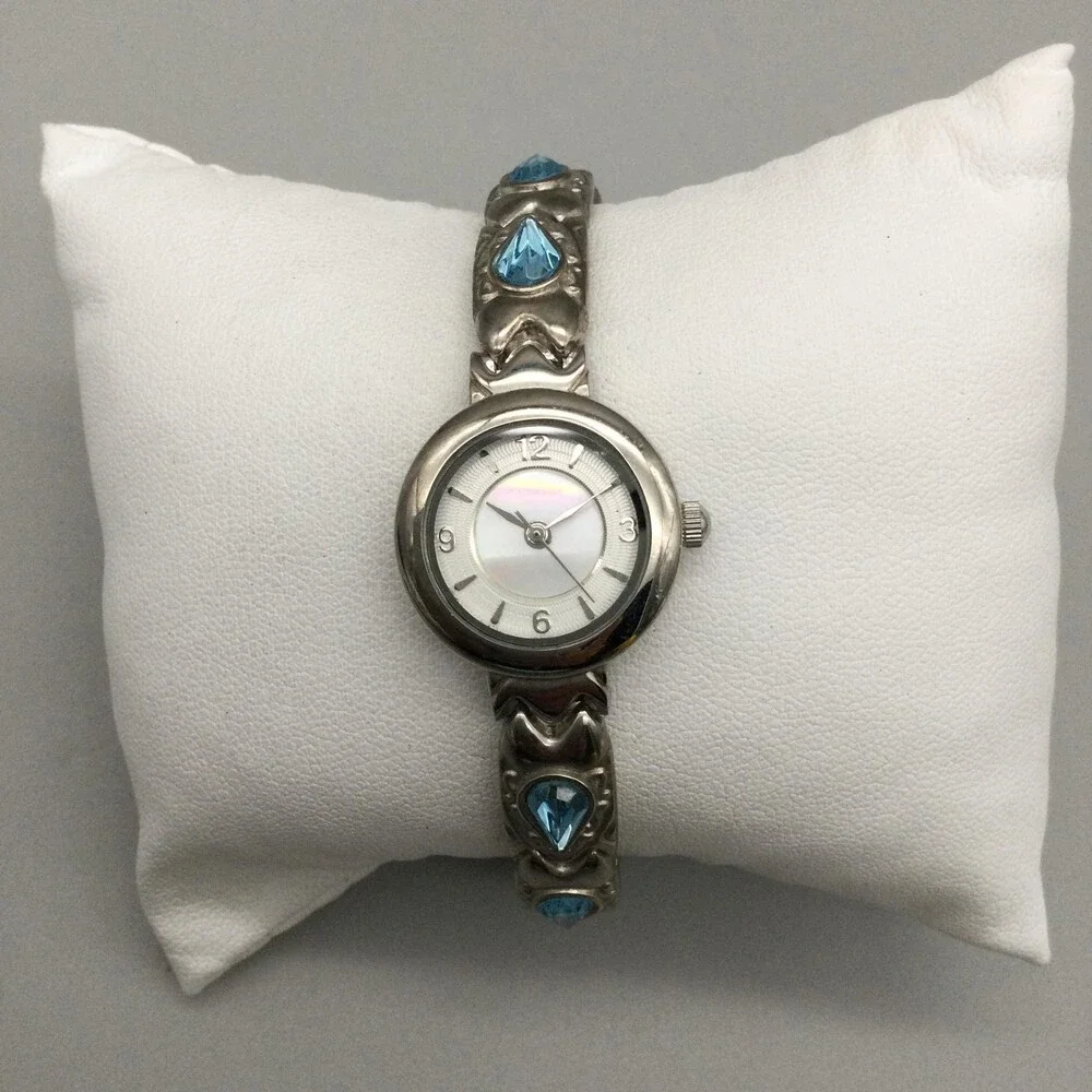 Christian Benet Womens Watch 21mm Silver Tone Blue Crystals FMDCB618 7.5